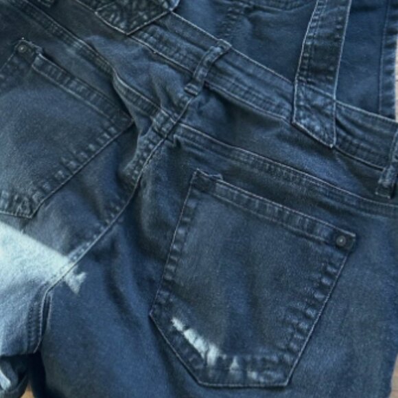 Wallflower Denim Stretch Shorts Overalls - Picture 5 of 7